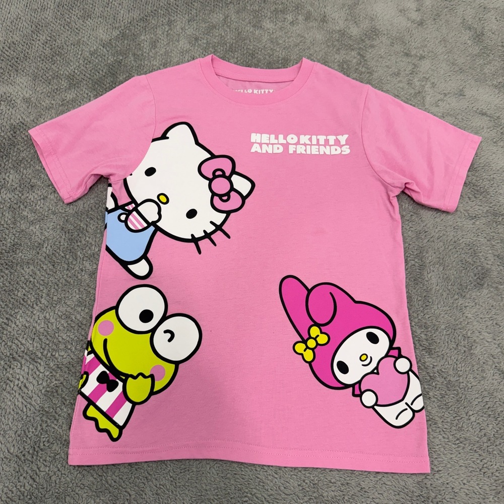 Sanrio Hello Kitty and Friends T-Shirt Kids M Pink Graphic Tee Short Sleeve